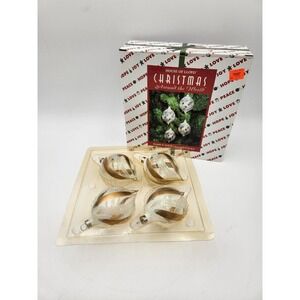 Vintage House of Lloyd Christmas Around The World 4 Glass & Gold Ornaments